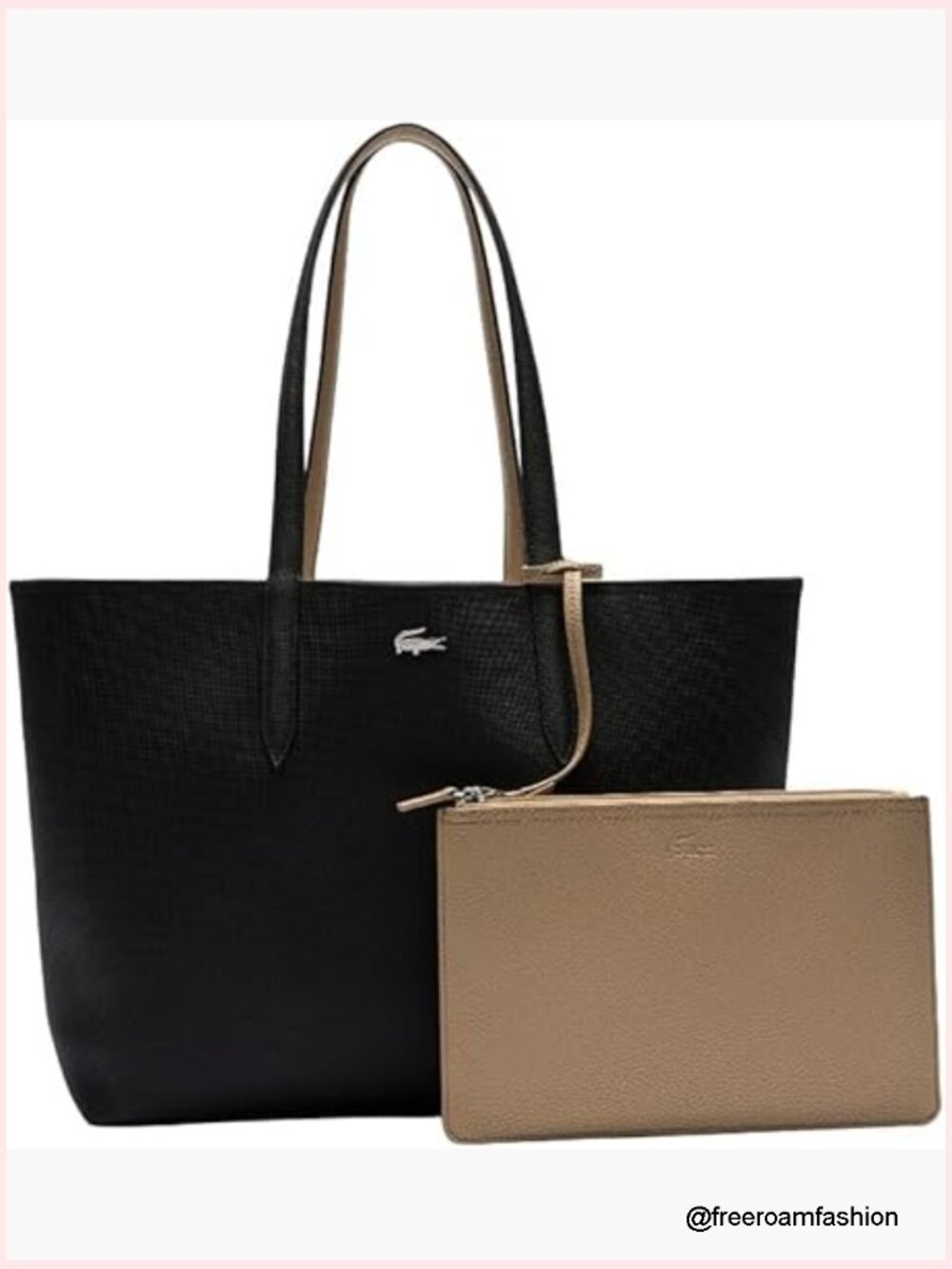 Large Reversible Tote Bag With Detachable Clutch, Holds 15" Laptop